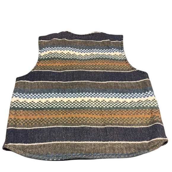 967-Multicolor striped vest with button front closure and 2 pockets #indie - Picture 3 of 6